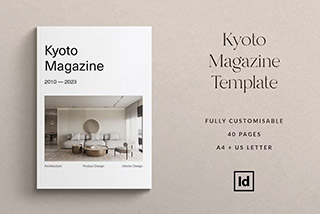 40页时尚京都杂志和作品集模板图文排版INDD画册源文件 Kyoto Magazine & Portfolio Template