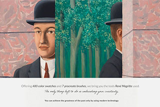 超现实主义油画艺术绘画效果Ipad Procreate笔刷着色器设计素材套装 Magritte’s Art Procreate Brushes