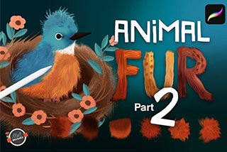 动物皮毛羽毛绒毛艺术绘画效果iPad Procreate笔刷设计素材 Animal Fur 2 Procreate Brushes