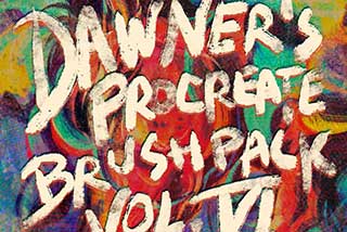 街头涂鸦艺术手绘喷涂毛笔蜡笔水彩绘画效果iPad Procreate笔刷 Dawner’s Procreate Brush Pack Vol.6