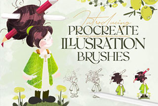 21款粗糙噪点纹理儿童书籍插画绘画iPad Procreate笔刷素材 Illustration Brushes for Procreate