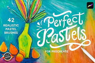 完美的粉笔铅笔艺术绘画效果Ipad Procreate笔刷&纸张纹理套装 Perfect Pro Pastels for Procreate