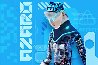 Azaro-Futuristic Sci-fi Font未来科幻赛博朋克机能机甲风PSAI英文字体