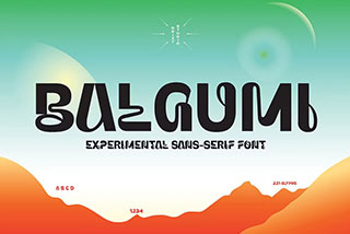 Balgumi Experimental Sans Serif Font优雅杂志海报设计无衬线英文字体