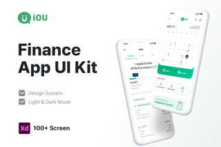 100+屏金融科技理财软件APP界面设计XD模板套件 Mintsoft – Finance App UI Kit