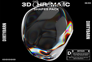 50款半透明玻璃水晶3D质感立体抽象艺术图形PNG免抠图素材 3D Chromatic Shapes Pack