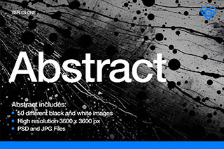 50款油漆墨水粗糙肮脏贴图纹理抽象艺术高清背景图片设计素材包 50 Abstract Black and White Textures 