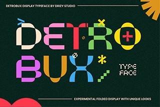 Detrobux Experimental Folded Font时尚杂志海报设计无衬线英文字体下载