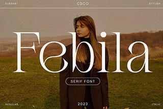 Febila-Elegant Serif Font优雅奢华女性化杂志标题设计衬线英文字体