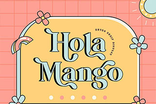 Hola Mango-Modern Retro Display现代复古线杂志请柬海报设计“双面”粗体