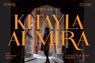 Khayla Almira Font经典优雅徽标LOGO杂志海报包装标题设计衬线英文字体安装包