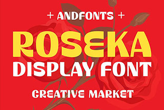Roseka Display Font时尚复古品牌海报邀请函设计无衬线英文字体