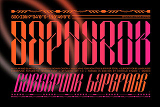 NCL SEPHYROK – 赛博朋克未来科技机甲概念海报标题排版压缩字体