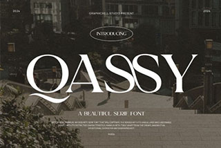 Qassy Elegant Serif Font Typeface现代独特优雅时尚品牌设计徽标标题排版衬线英文字体