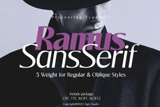 Ramus Sans时尚杂志海报封面设计无衬线英文字体