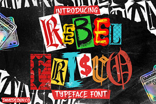 REBEL FRISCO Graffiti Urban Y2k Font复古城市涂鸦商业品牌标志服装设计英文字体