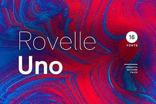 Rovelle Uno Modern Sans-Serif Font Family现代品牌海报徽标设计无衬线英文字体  