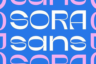 Sora Sans现代酸性迷幻极简主义杂志海报徽标设计无衬线英文字体