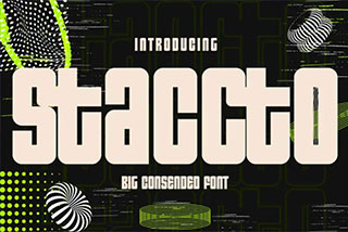 Staccto – Sans Serif Font厚重圆角浓缩杂志海报标题LOGO徽标设计无衬线英文字体