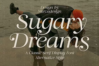 Sugary Dreams时尚优雅女性品牌徽标LOGO杂志海报标题产品包装设计英文字体