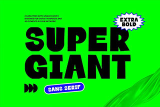 SUPER GIANT Extra Bold Sans Serif Font潮流时尚趣味pop粗体字文创潮牌海报杂志封面标题无衬线英文字体
