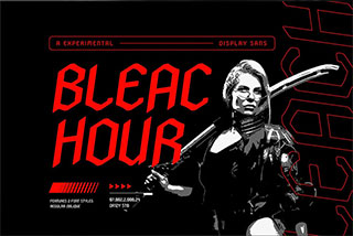 Bleachour Experimental Display Font现代杂志海报徽标设计无衬线英文字体素材