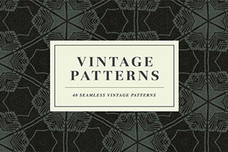 40款复古瓷砖布料印花花卉无缝隙图案JPG背景图片设计素材包 RuleByArt: Vintage Seamless Patterns Vol.1