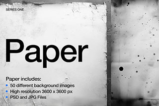 50款高清褶皱撕裂破损纸张肌理背景图片设计素材包 50 Black & White Paper Textures