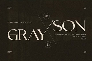 Grayson Elegant Serif Font Typeface现代优雅徽标杂志婚礼网页设计衬线英文字体
