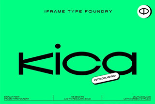 Kica Extended Font Family现代潮流几何风杂志海报标题网页设计无衬线英文字体