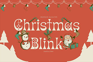 Christmas Blink Playfull Font俏皮可爱圣诞节品牌海报标题设计装饰节日英文字体
