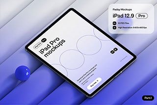 10款高级苹果iPad Pro平板电脑屏幕演示效果图PS贴图样机模板 Padsy – iPad Pro Mockups Part.1
