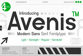 Avenis Modern Sans Serif Familytype现代品牌海报标题详情页修饰英文无衬线字体素材