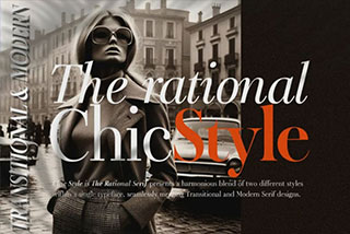 Chic Style优雅复古杂志封面海报标题设计衬线英文字体