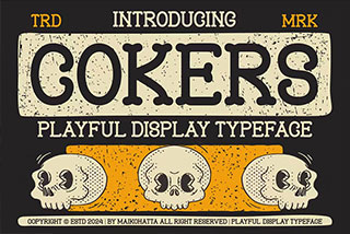 Cokers – Playful Display Typeface复古海报邀请函徽标设计手写风格衬线英文字体