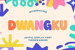Dwangku Joyful Display Font可爱卡通儿童书籍读物海报邀请函设计无衬线英文字体