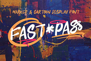 Fast Pass Casual Marker Font城市风街头涂鸦手绘手写杂志海报标题设计英文字体