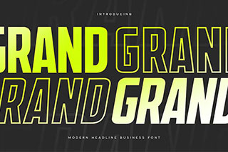 Grand Modern Headline Business Font现代极简企业品牌海报徽标设计无衬线英文字体