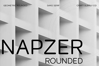 Napzer Rounded时尚优雅品牌网站海报平面排版电商详情设计圆角英文字体安装包