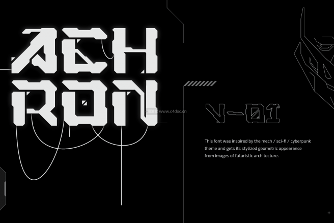 Achron机械科幻风字体【免费可商用】